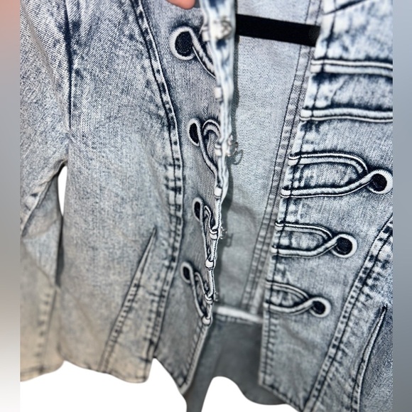 Allen Shwartz Allen B Denim Military Victorian Y2K Midline Denim Wash Jacket - Picture 10 of 10
